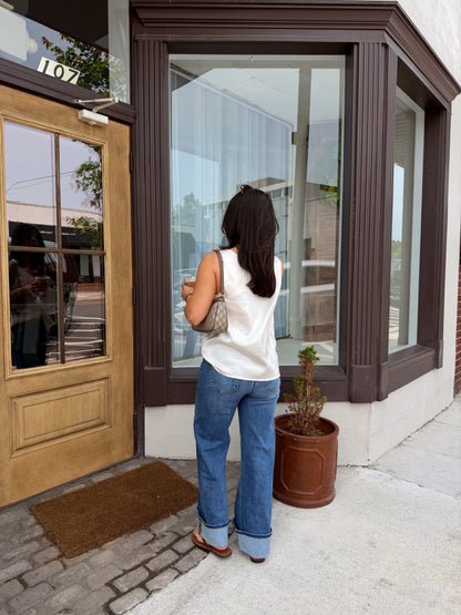 Signature Straight Leg Cuff Jeans