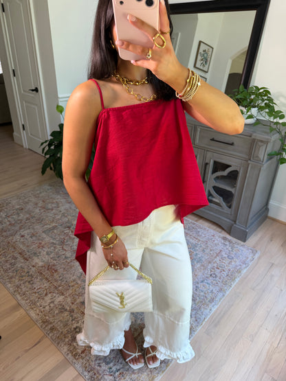 Delilah White Ruffle Jeans