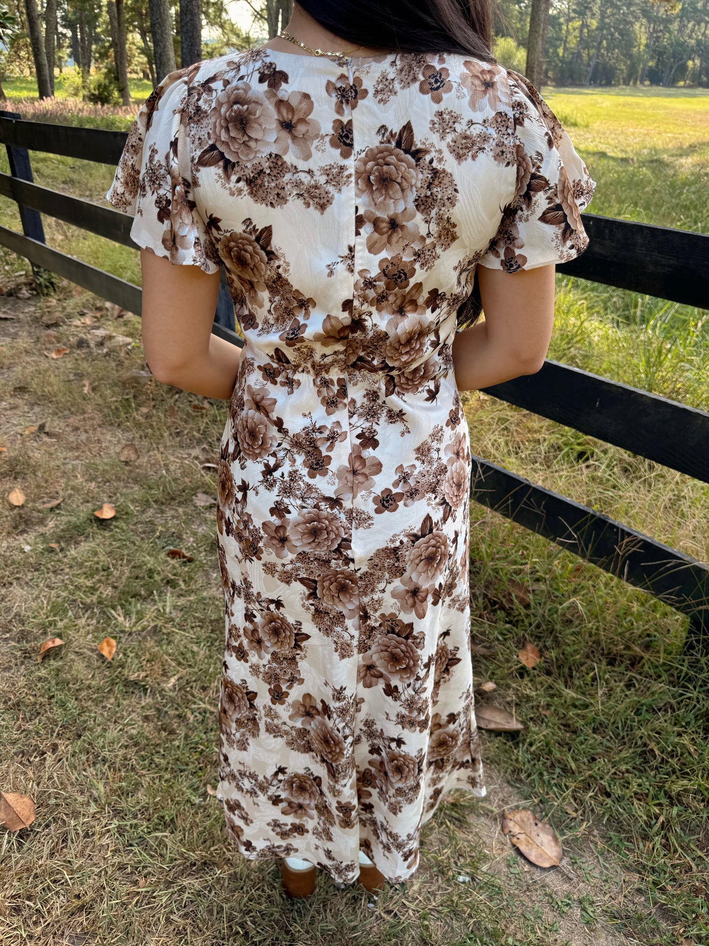 Brown Florals Dress