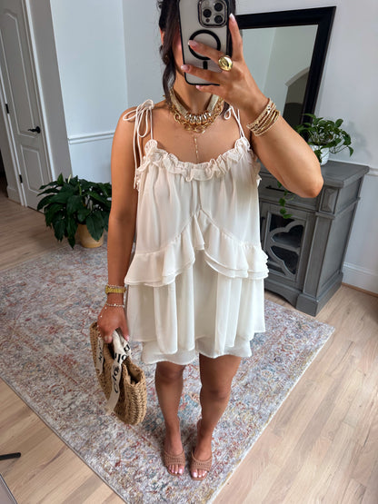 Favorite Girl Ruffle Romper (Ivory)