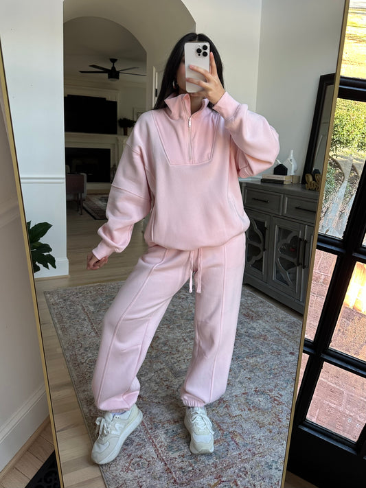 Baby Pink Sweater & Jogger Pants Set
