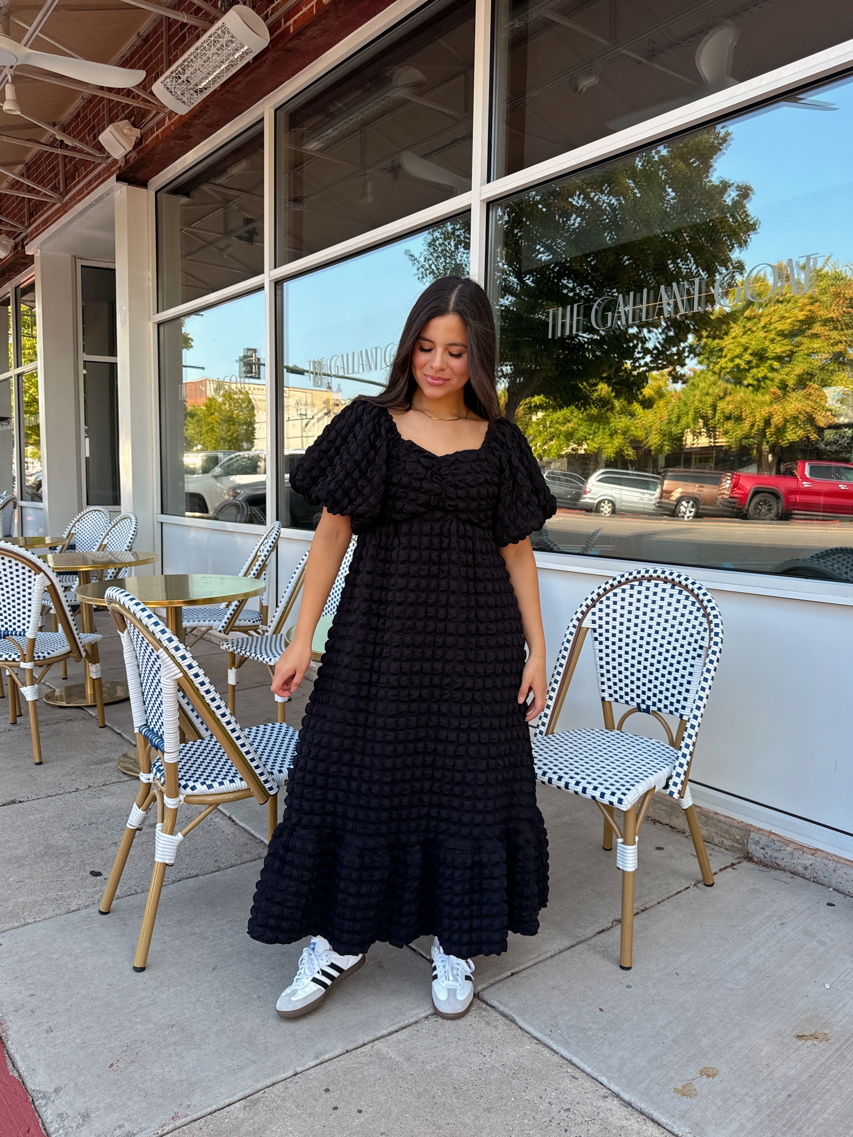 Black Puff Midi Dress – Miel The Label