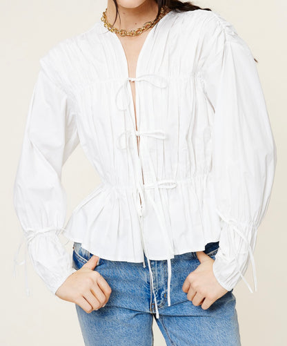 Darling White Ruffle Top