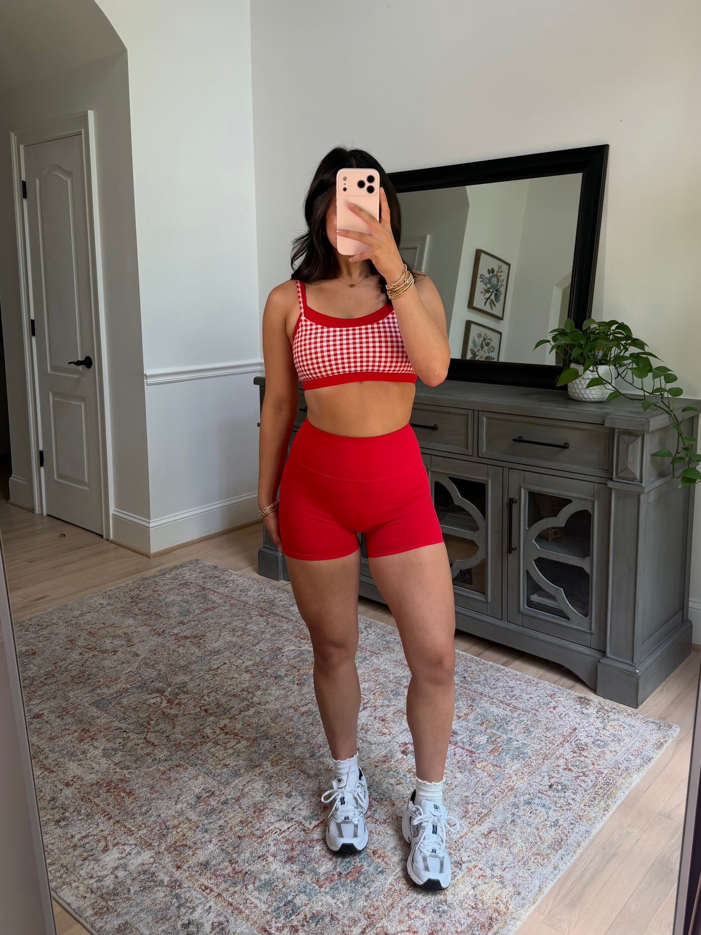 Red Gingham Sports Bra
