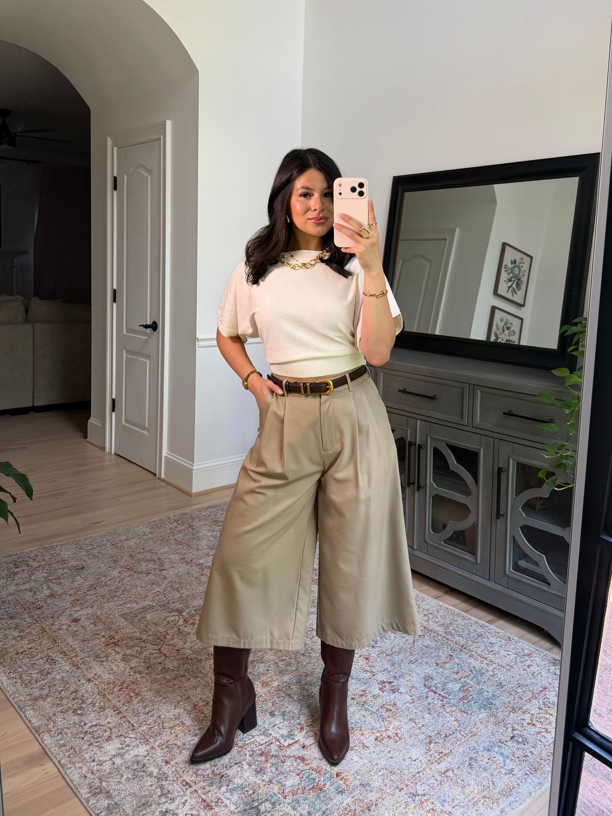 Hadley Khaki Capri Trousers