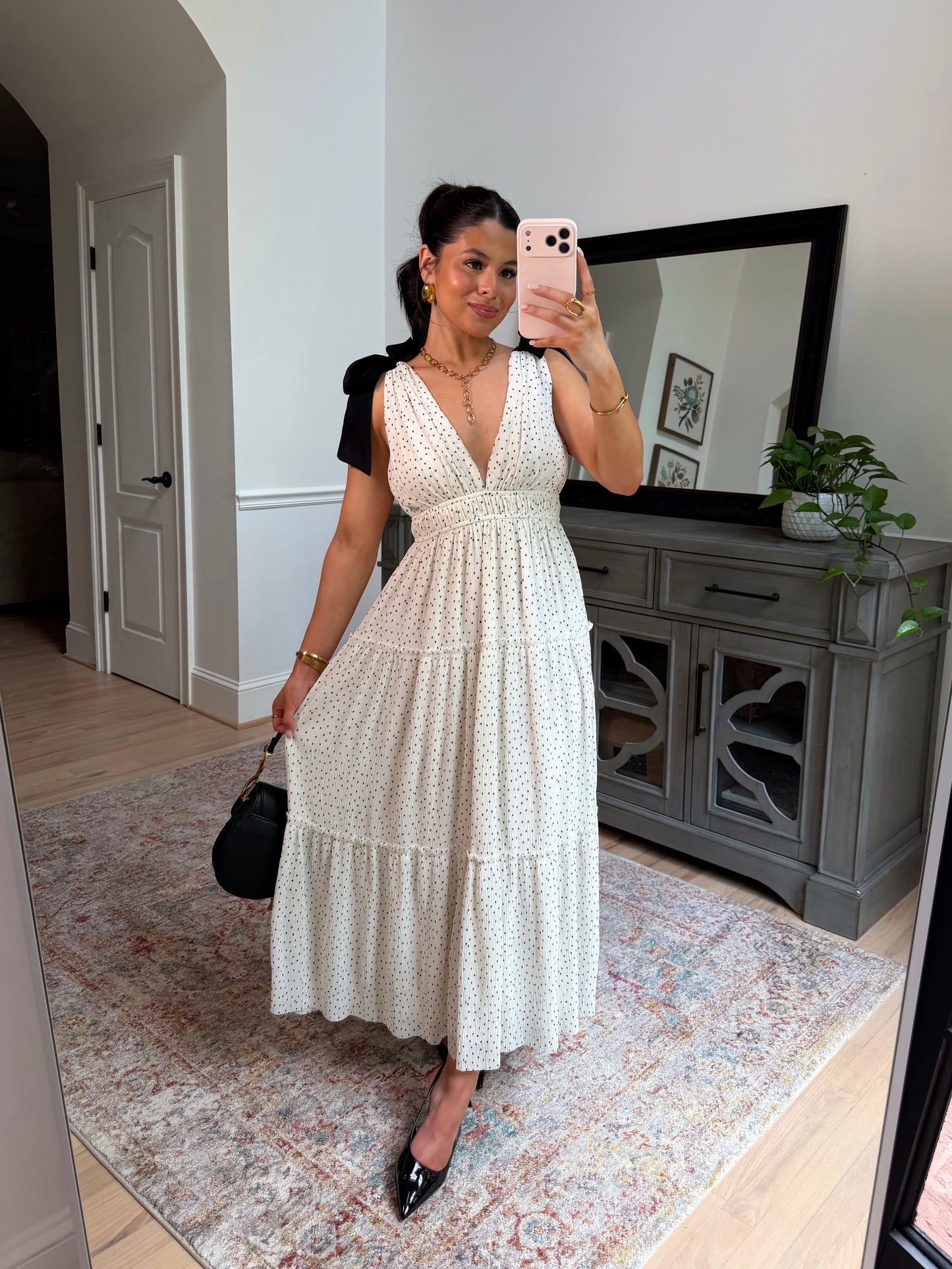 Lovely in Dots Bow Midi Dress