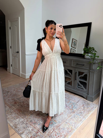Lovely in Dots Bow Midi Dress