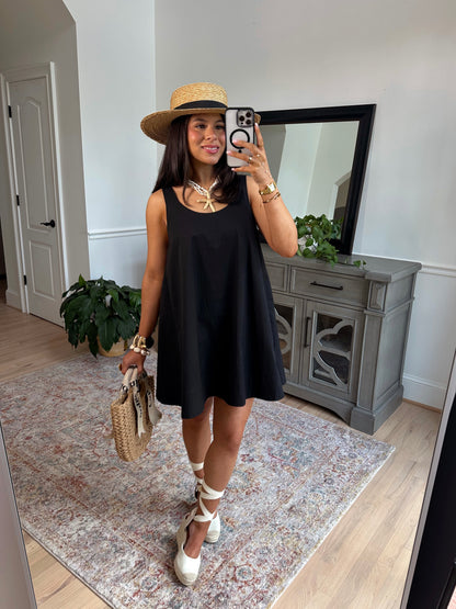 St. Tropez Black Flowy Dress