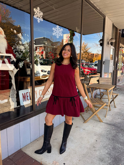Bowed Up Corduroy Dress