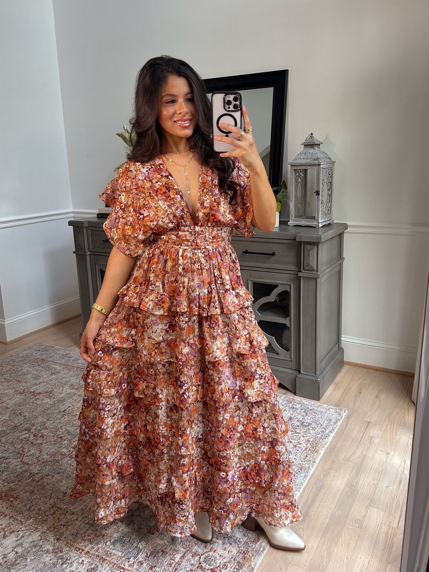 Marigold Ruffles Maxi Dress