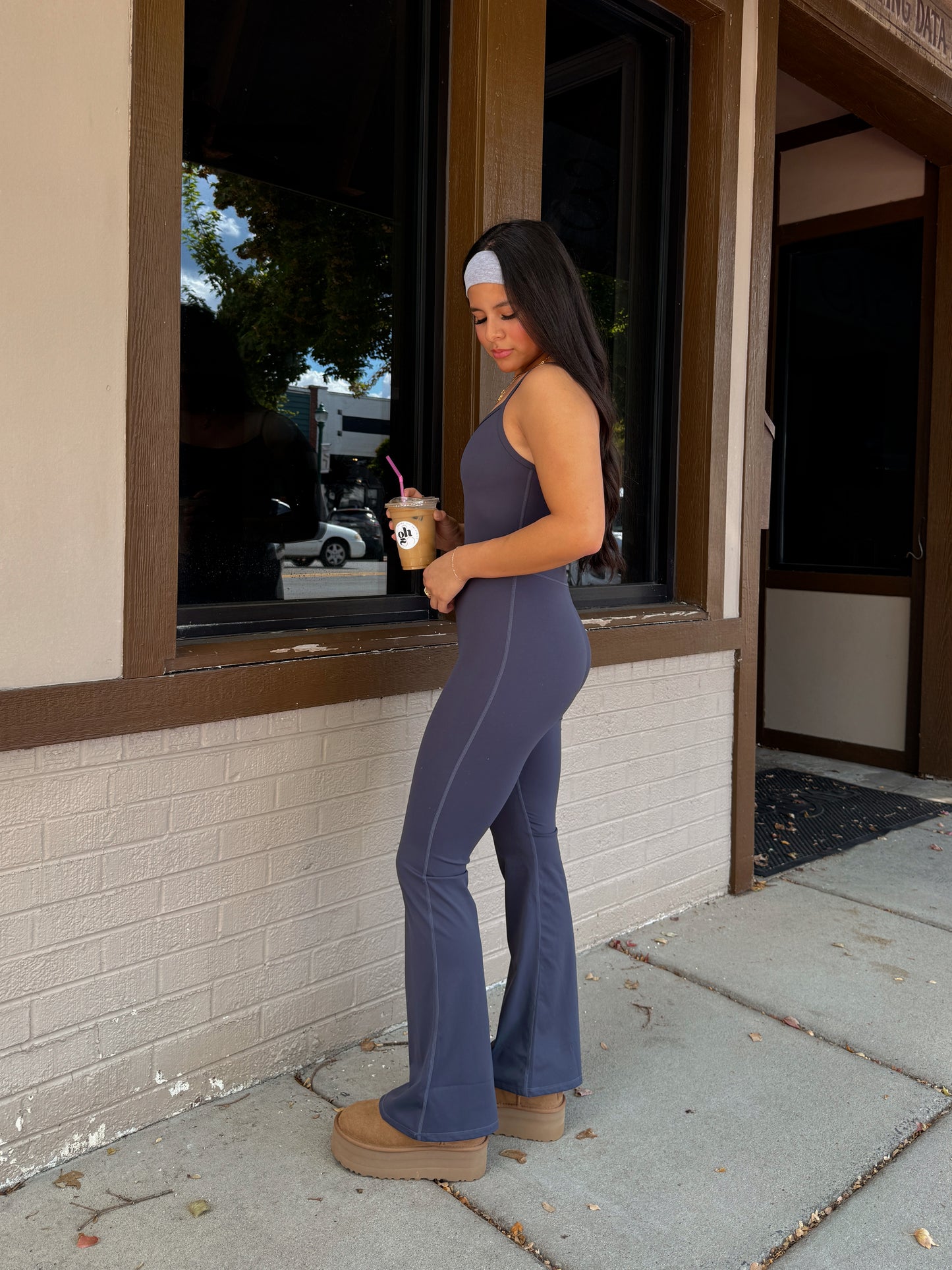 Navy Flare Butter Soft Jumpsuit