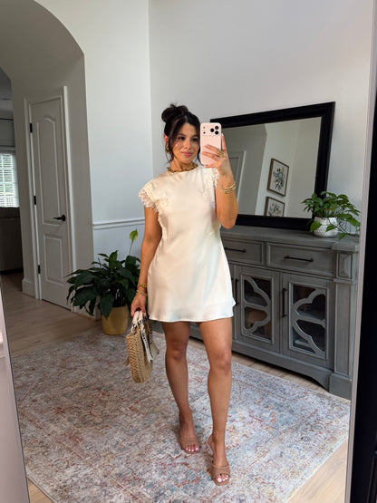 Clara Satin Lace Mini Dress