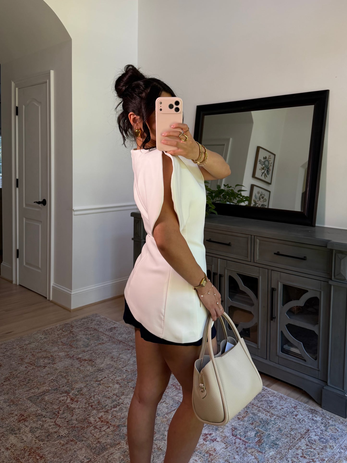 Chic Elegance Ivory Tailored Top