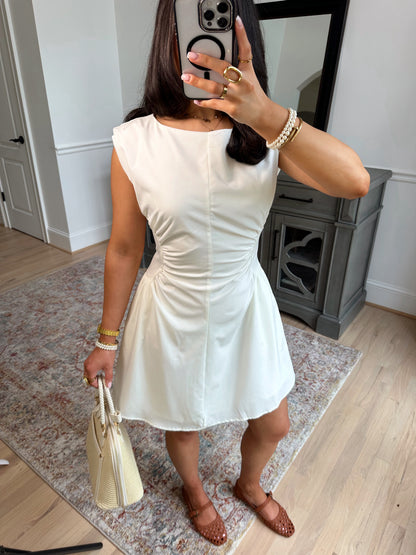 White Magnolia Pleated Dress