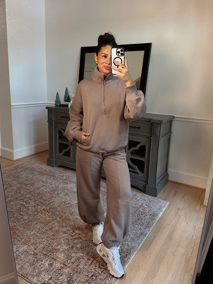 Stone Quarter Zip & Jogger Set