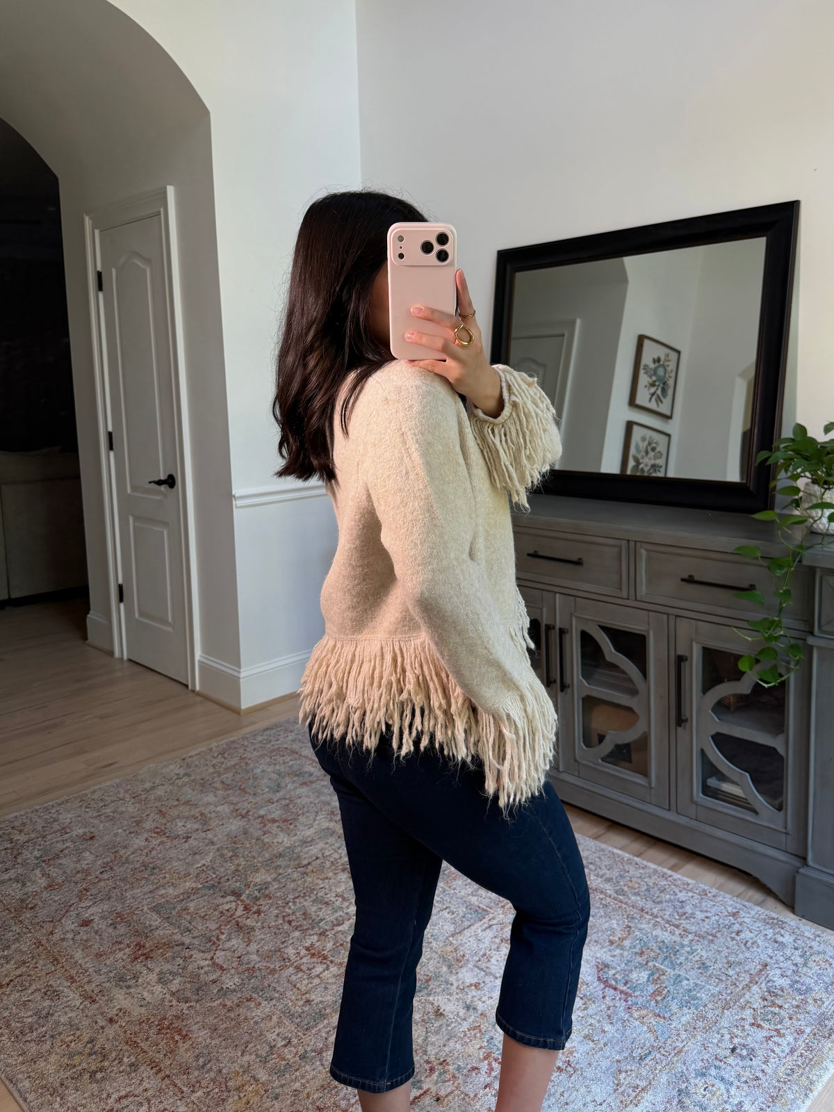 Oatmeal Fringe Cardigan