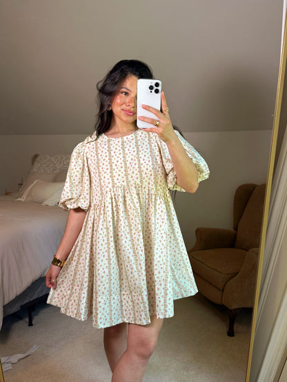 Ditsy Floral Bow Babydoll Dress