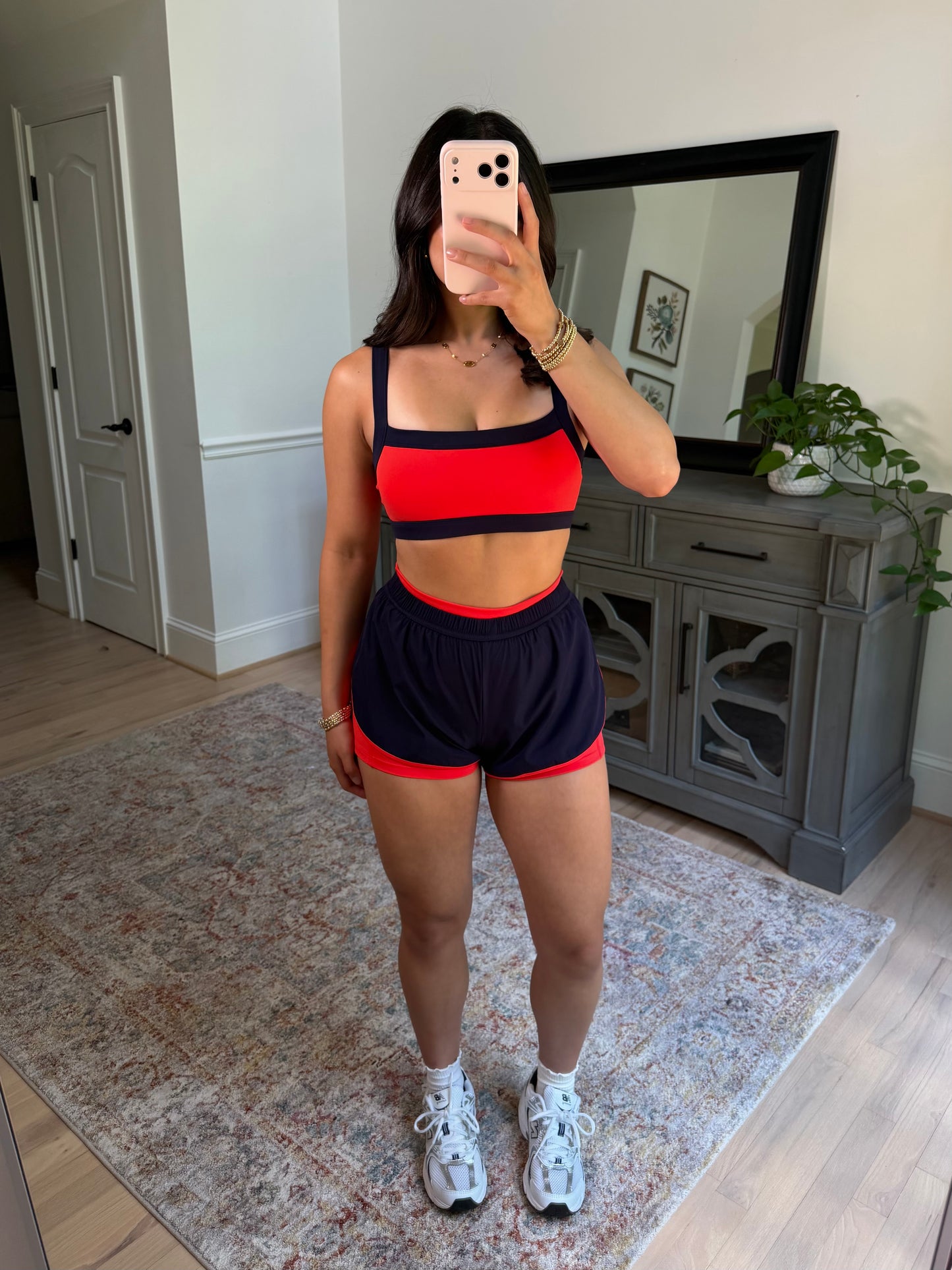 Navy/Red Sports Bra