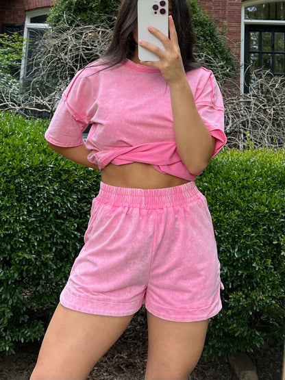 Pink Shirt & Short Set