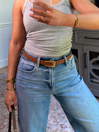 Tan/Black Reversible Genuine Leather Belt