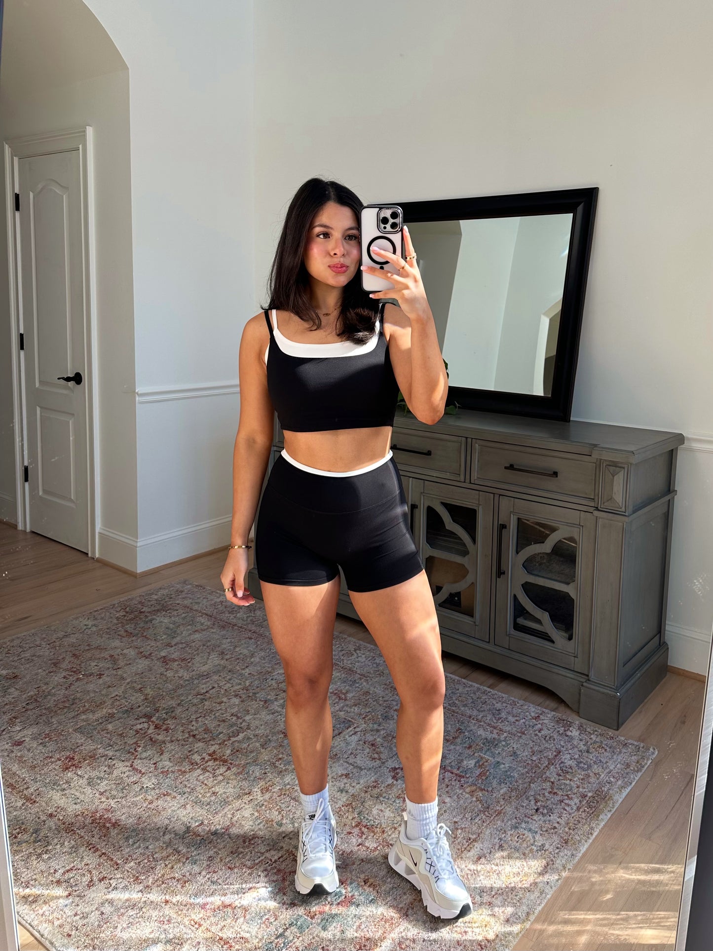 Black & White Double Layered Shorts
