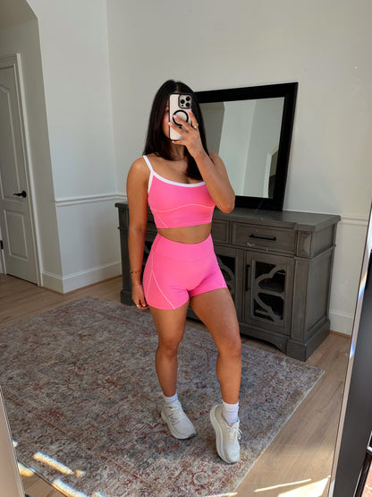 Pink & White Contour Tank Top