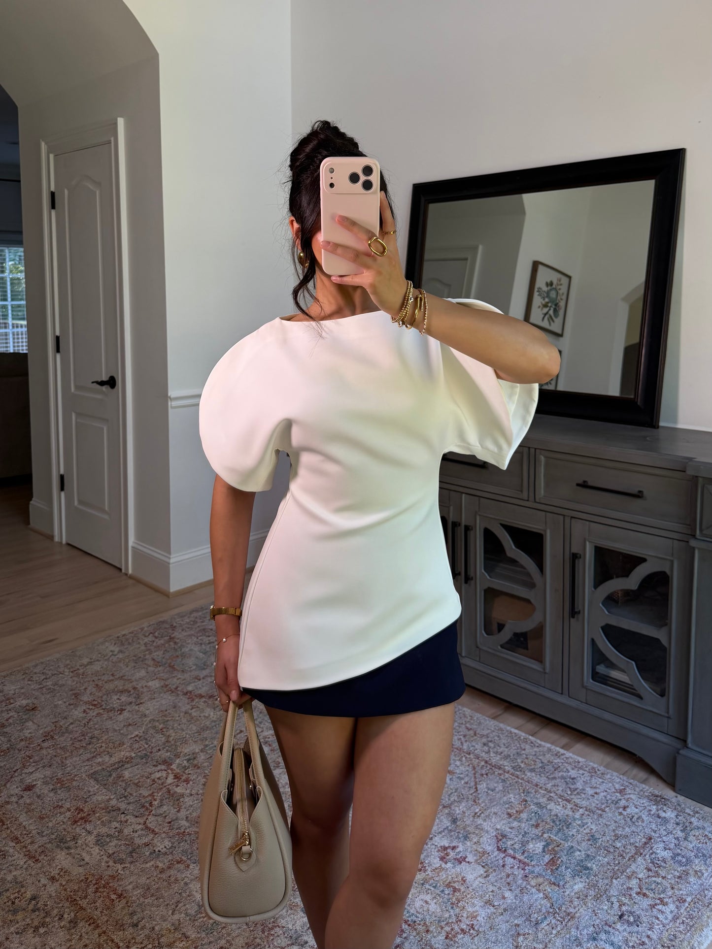 Chic Elegance Ivory Tailored Top
