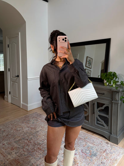 Fifth Avenue Grey Striped Set