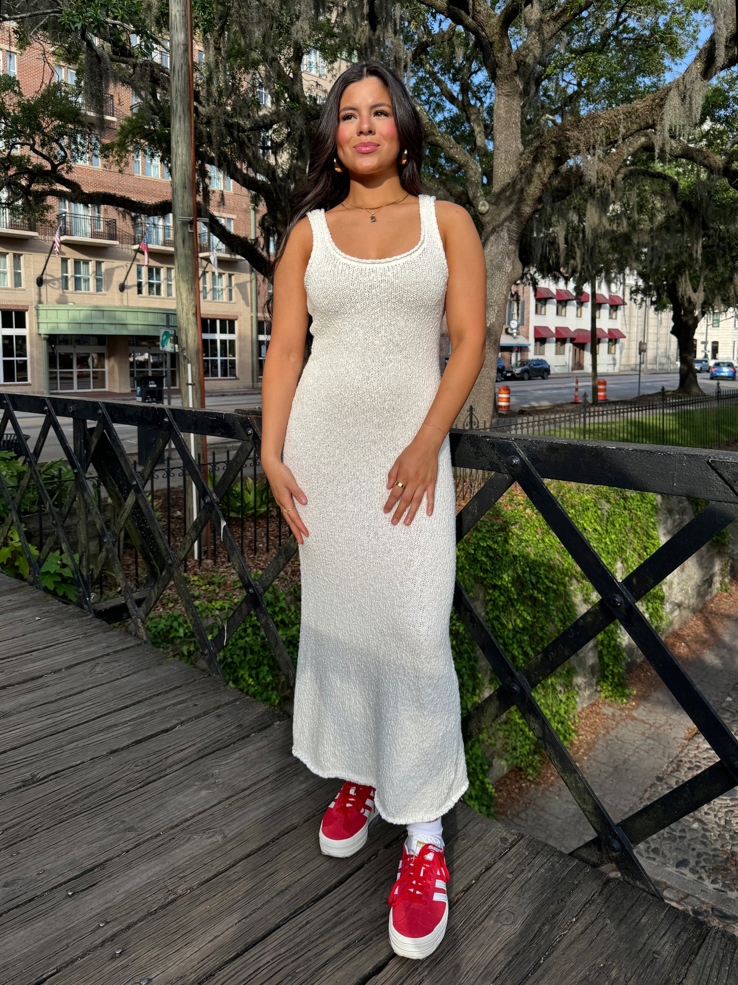 Ivory Knit Midi Dress