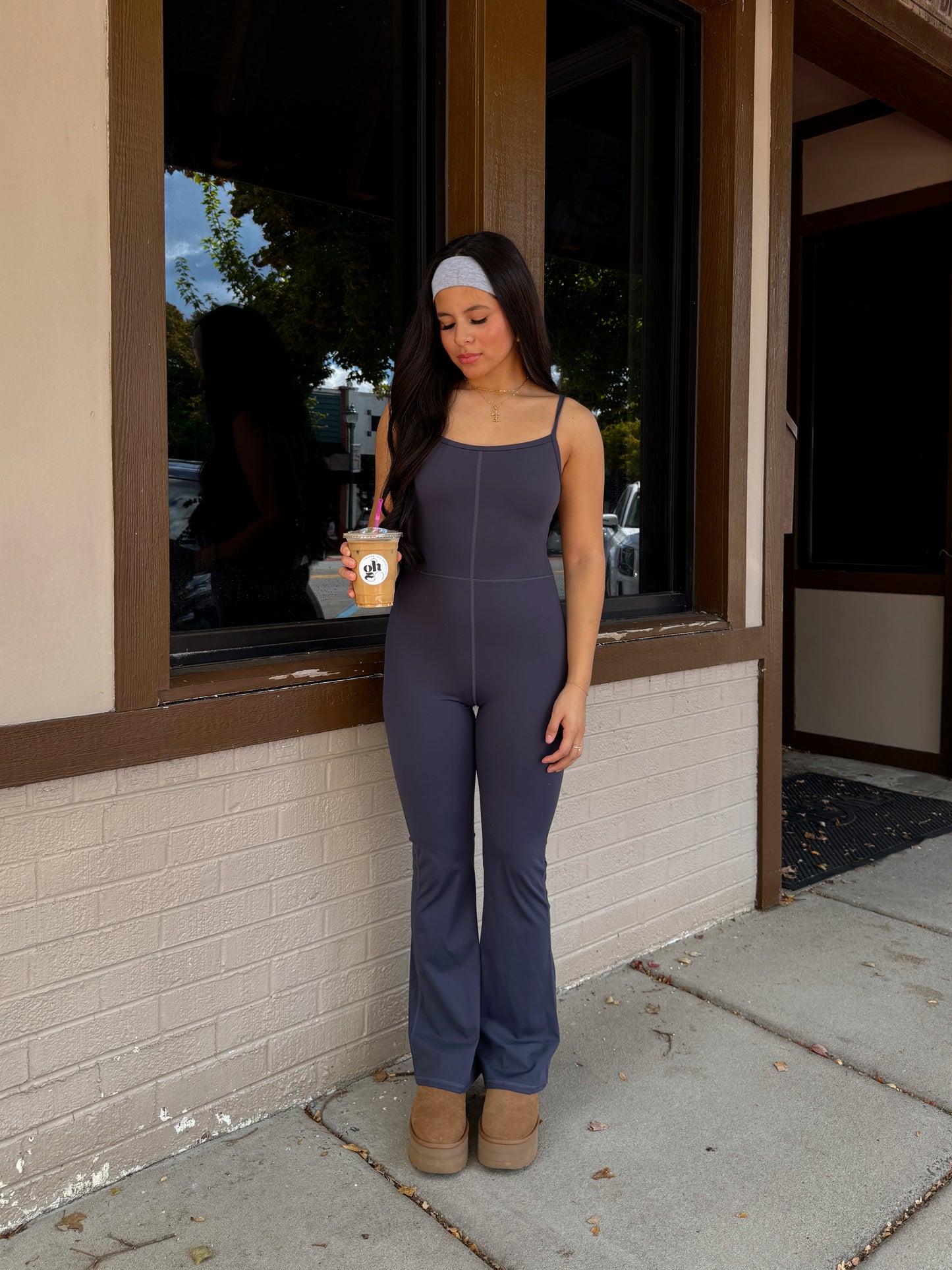 Navy Flare Butter Soft Jumpsuit