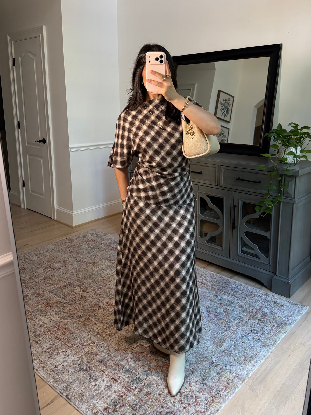 Aurora Brown Checkered Skirt