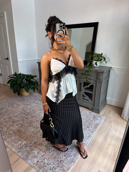 Soft Edge Satin Lace Top