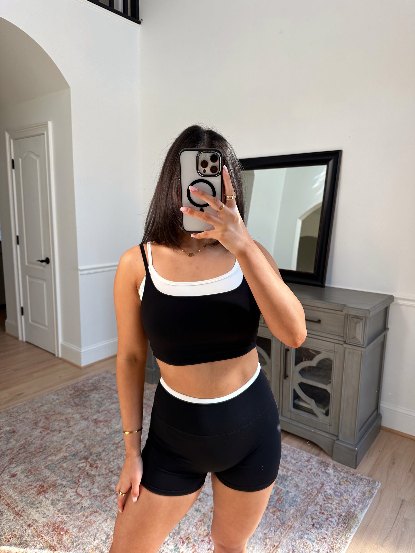 Black & White Double Layered Shorts