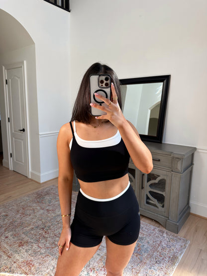 Black & White Double Layered Shorts