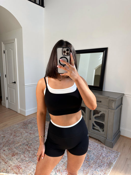 Black & White Double Layered Tank Top