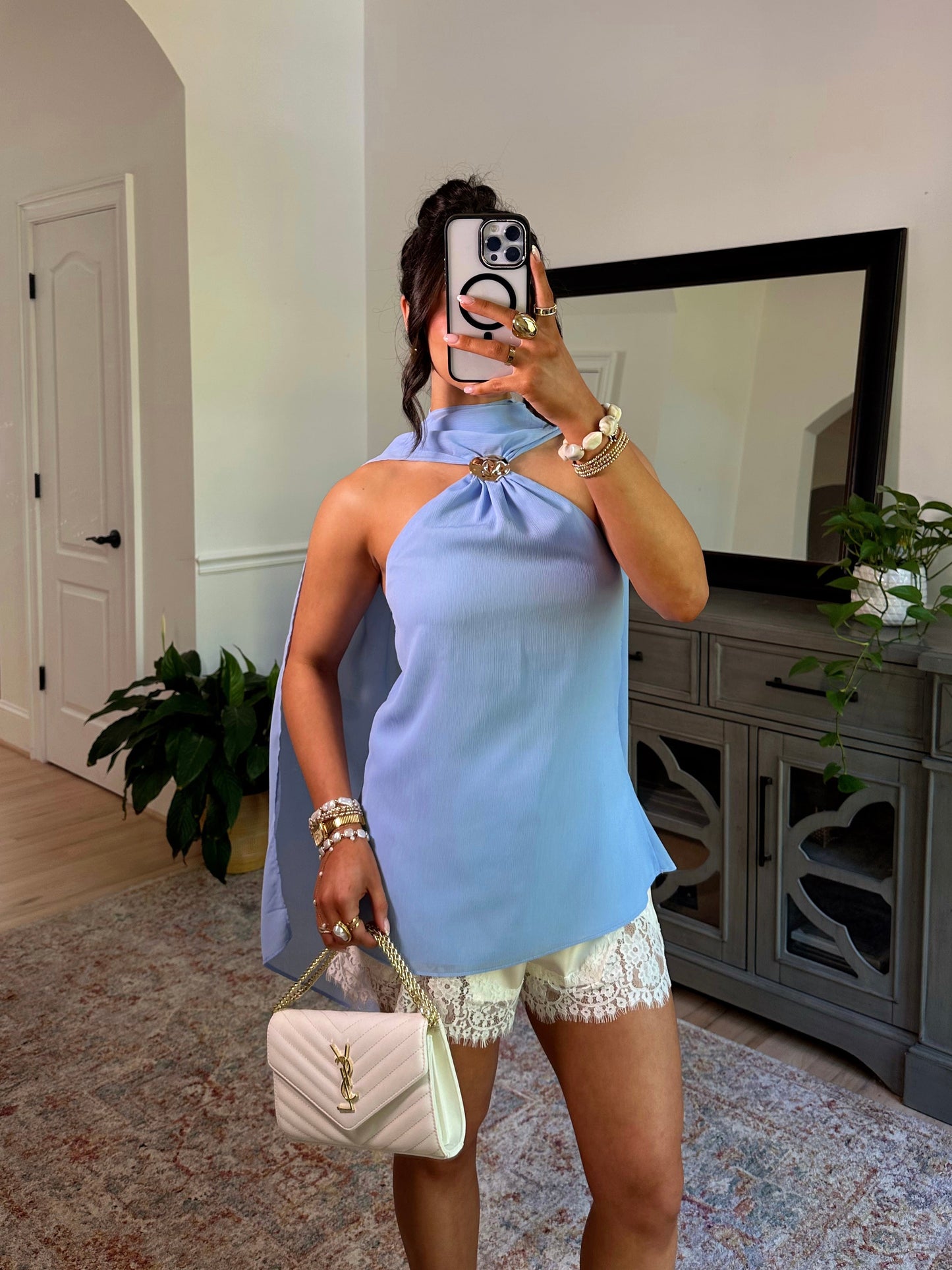 Golden Tide Drape Top