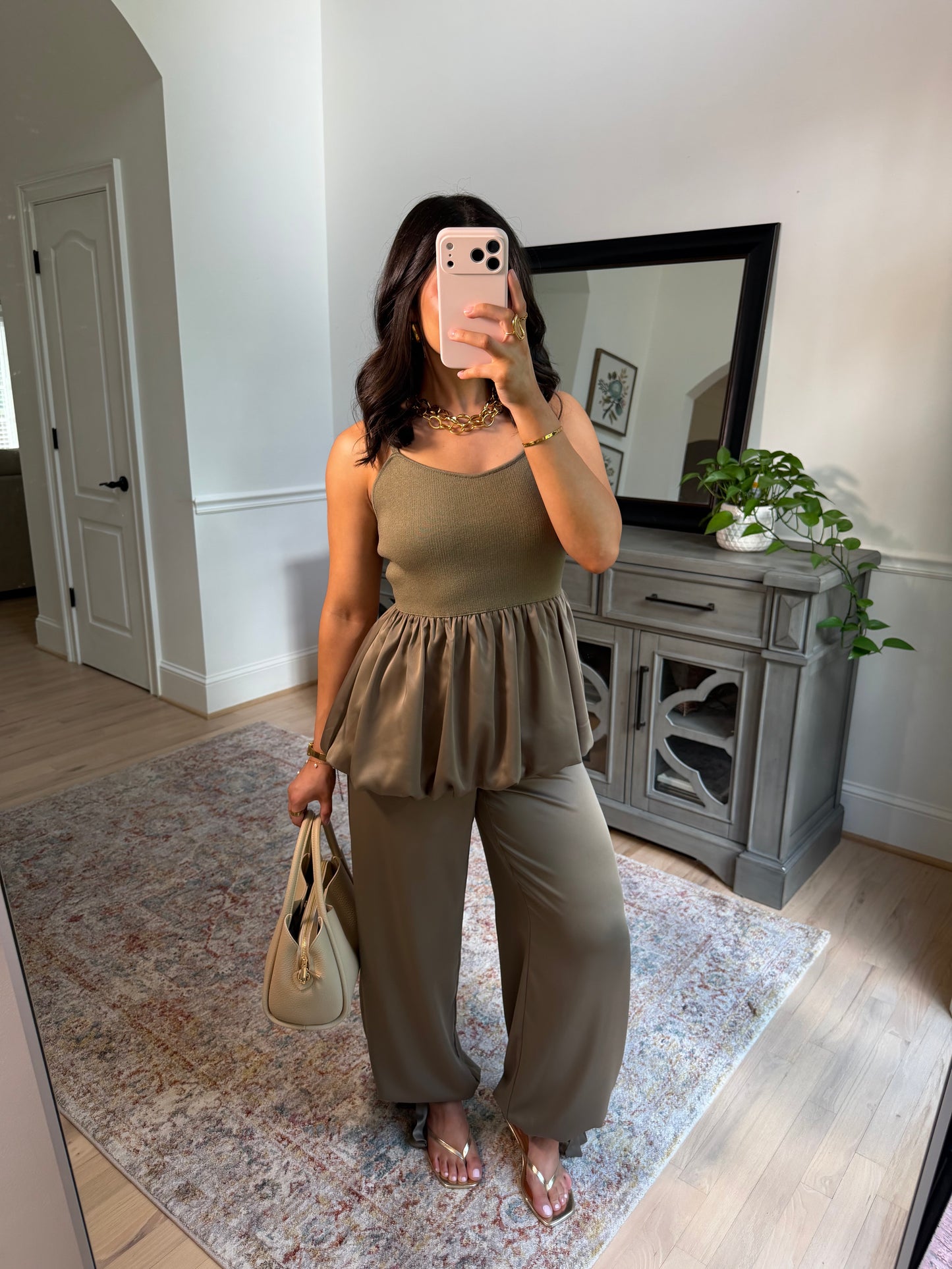 The Olive & Oak Satin Top & Pant Set