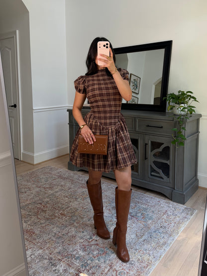 Cinnamon Spice Plaid Dress