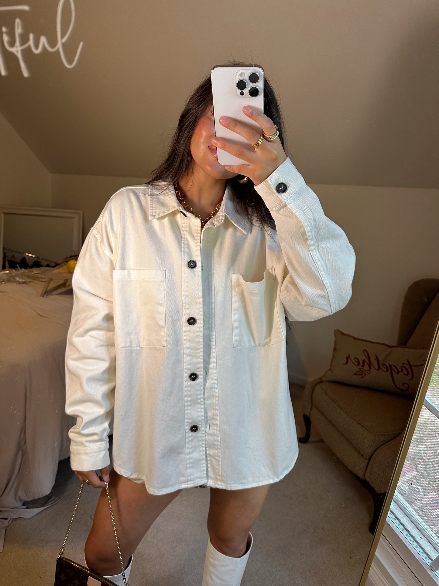Cream Button-Up Jacket