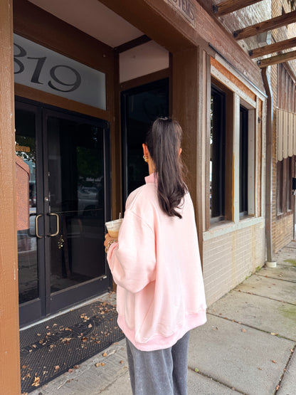 Blessed Baby Pink Oversized Mockneck Sweater