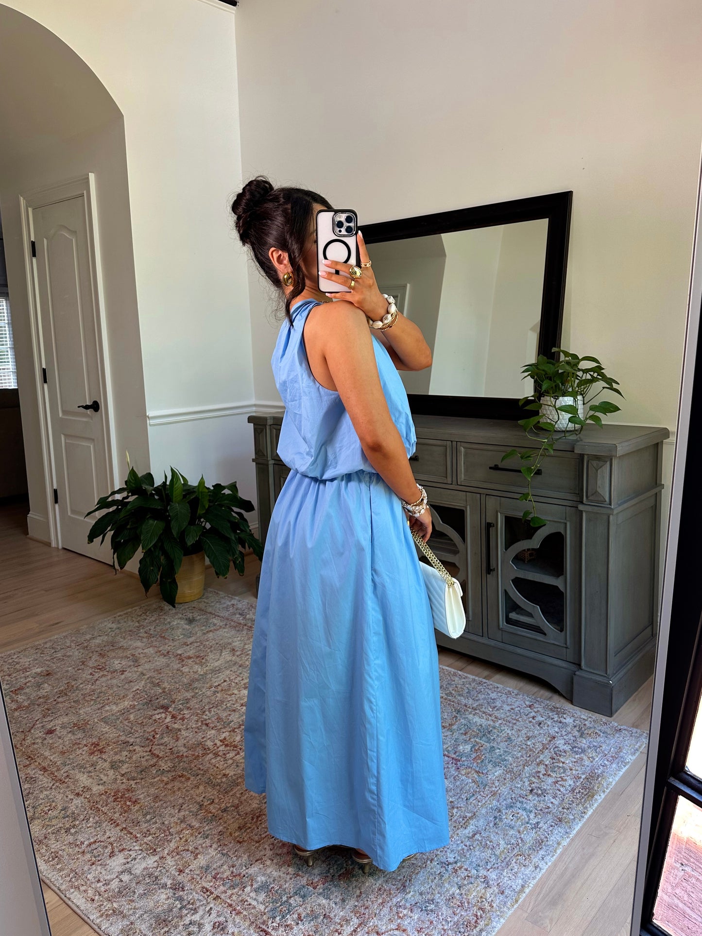 Seaside Shell Blue Midi Dress