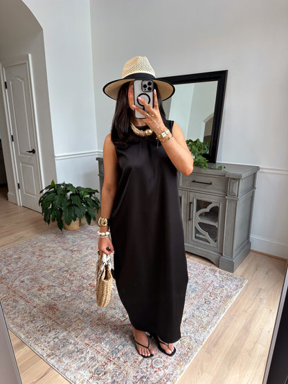 Midnight in Monaco Silk Dress