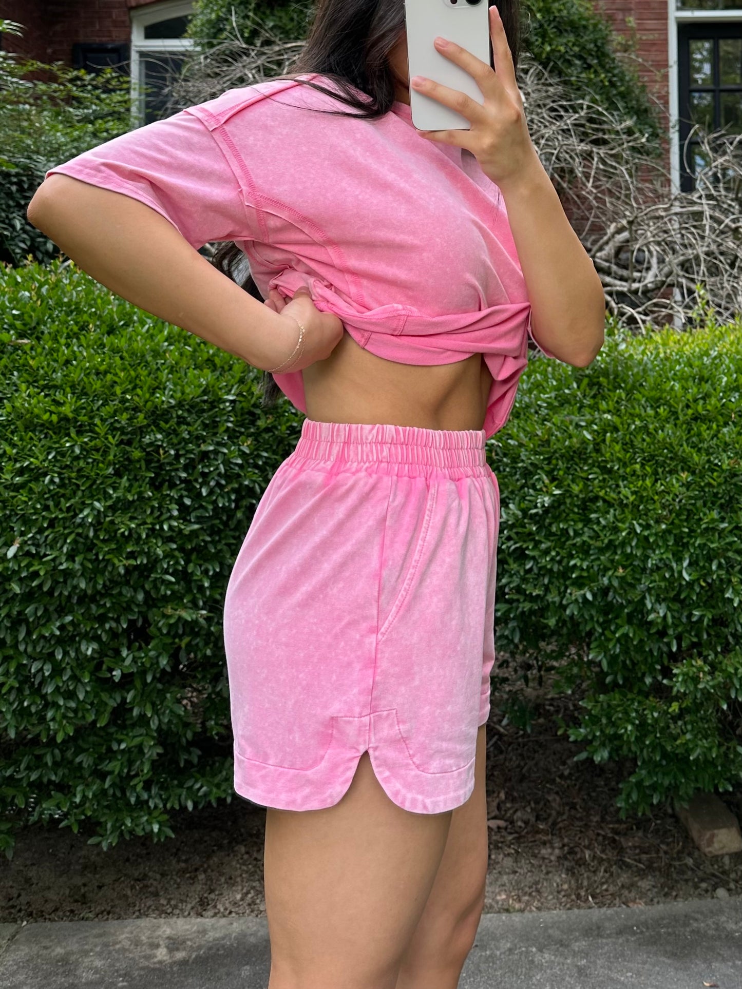 Pink Shirt & Short Set