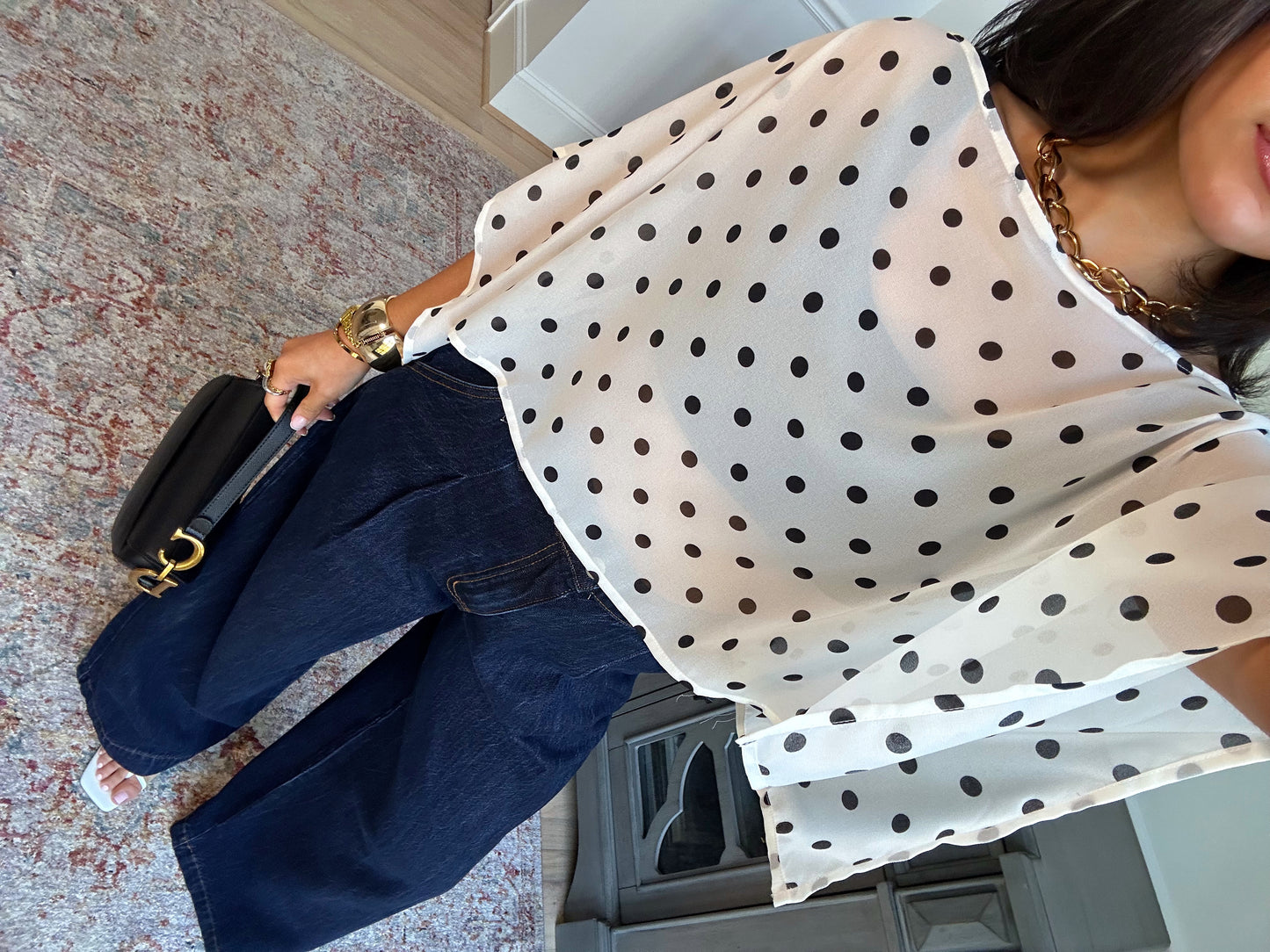 Celine Polka Dot Sheer Poncho