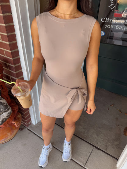 Taupe Wrap Active Romper