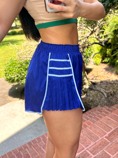 Royal Blue & Baby Blue Side Ruffle Shorts