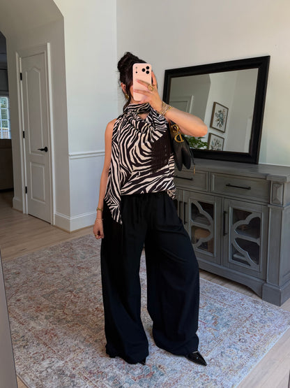 Zebra Fringe Scarp Top