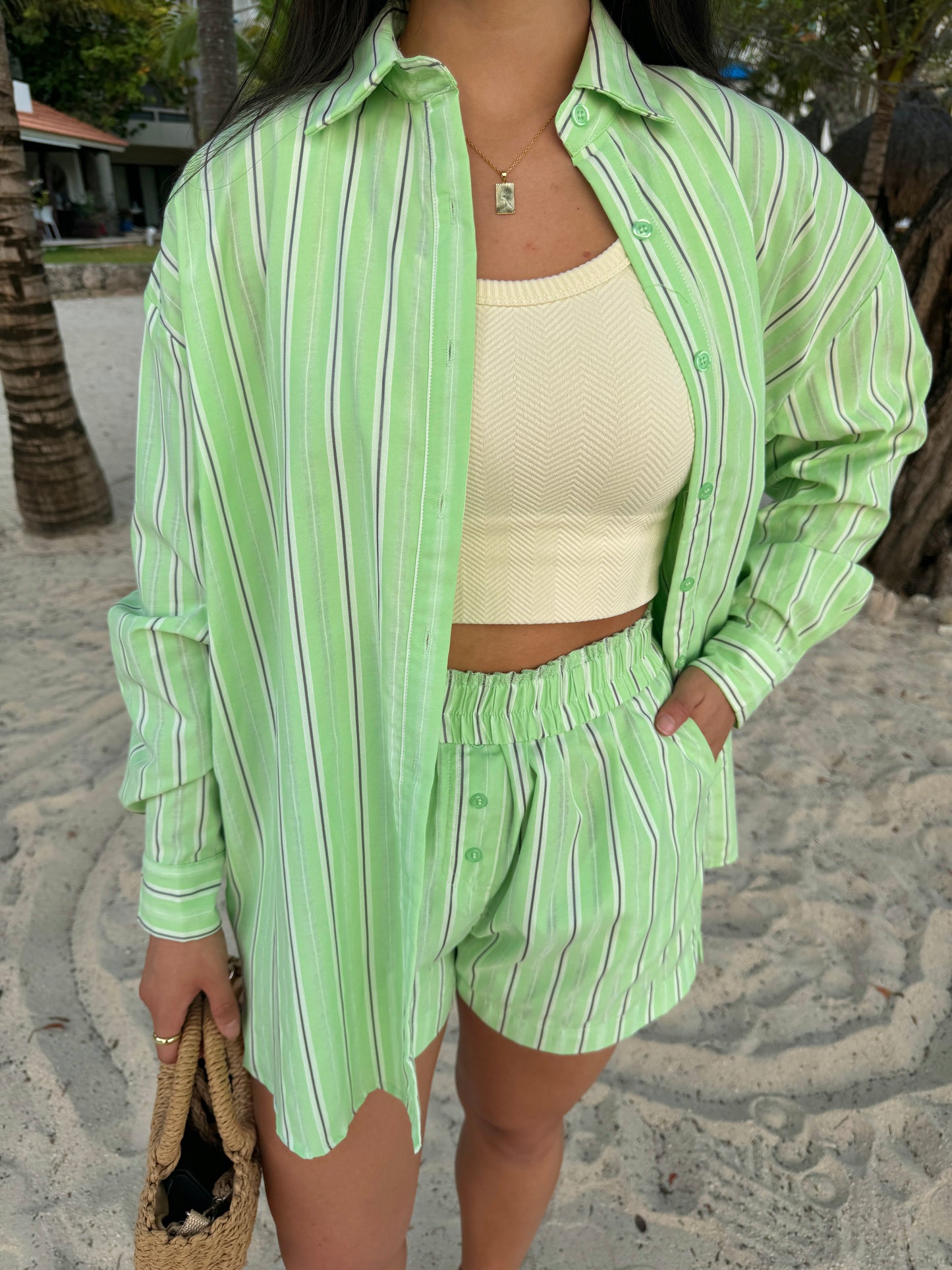 Lime Striped Set