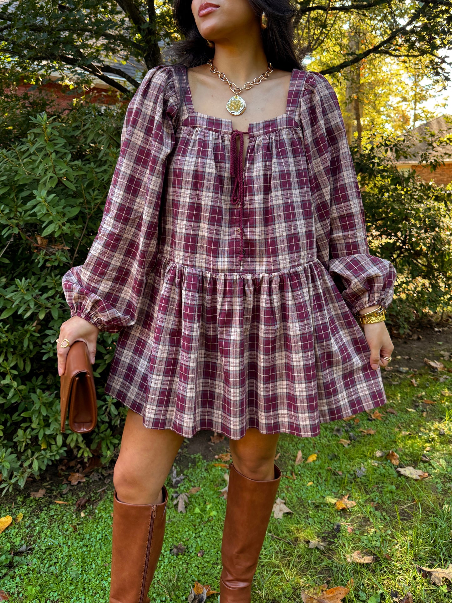 Cranberry Crush Plaid Dress