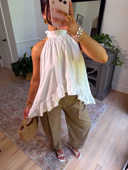 Harbor White Flowy Top